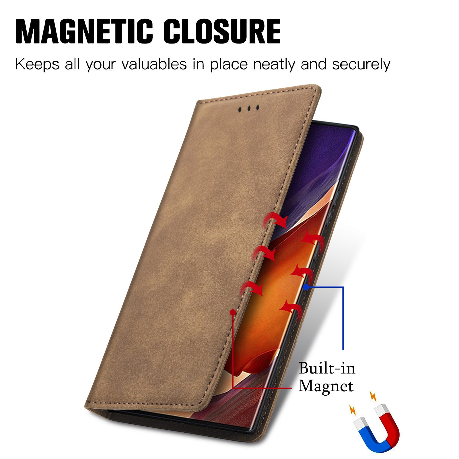 For Samsung Galaxy Note20 Ultra 5G Note20 Ultra Skin-touch Retro PU Leather Phone Case Magnetic Auto Closing Stand Anti-scratch Phone Cover with Card Holder For Samsung Galaxy Note20 Ultra 5G Note20 Ultra Skin-touch Retro PU Leather Phone Case Magnetic Auto Closing Stand Anti-scratch Phone Cover with Card Holder
